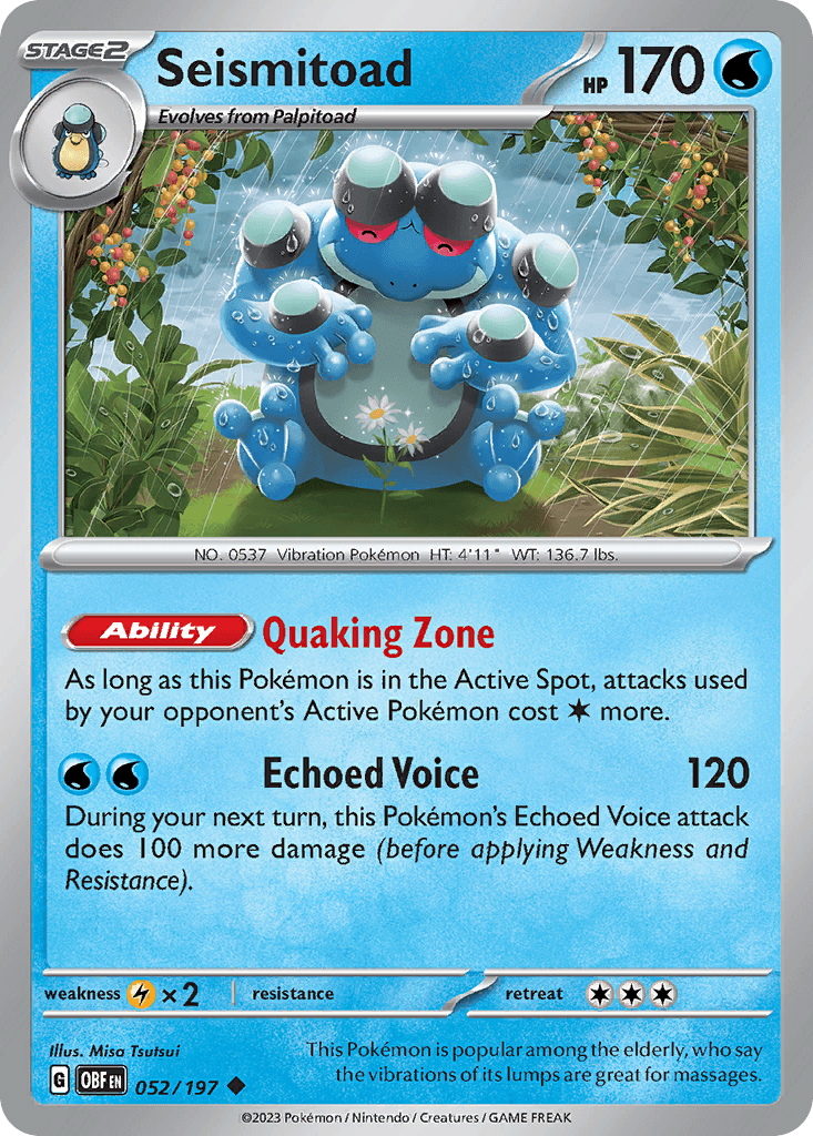 Seismitoad Obsidian Flames card