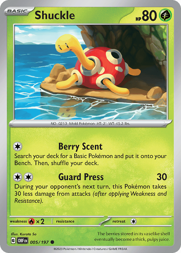 Shuckle Obsidian Flames card