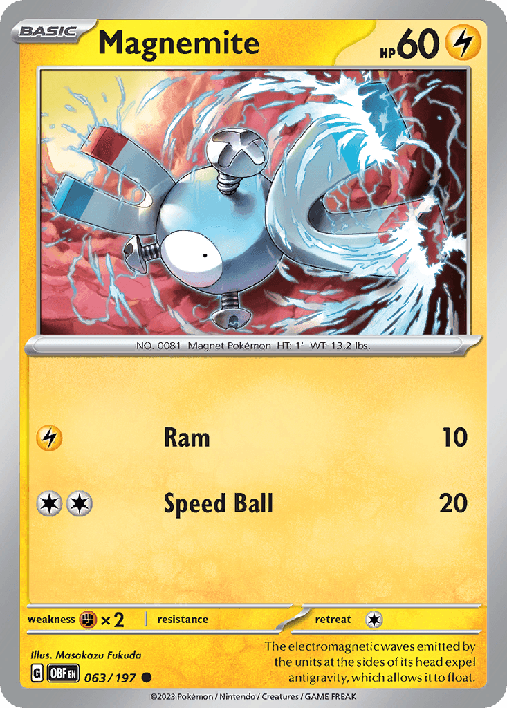 Magnemite Obsidian Flames card