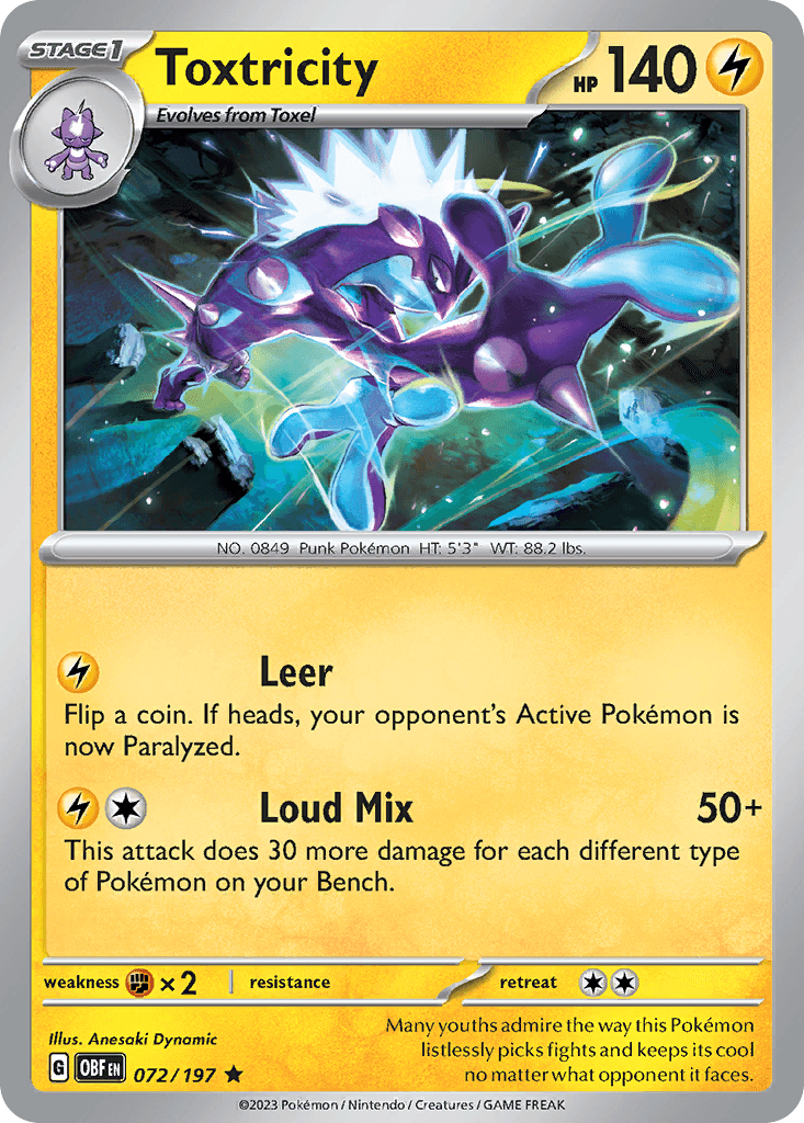 Toxtricity Obsidian Flames card