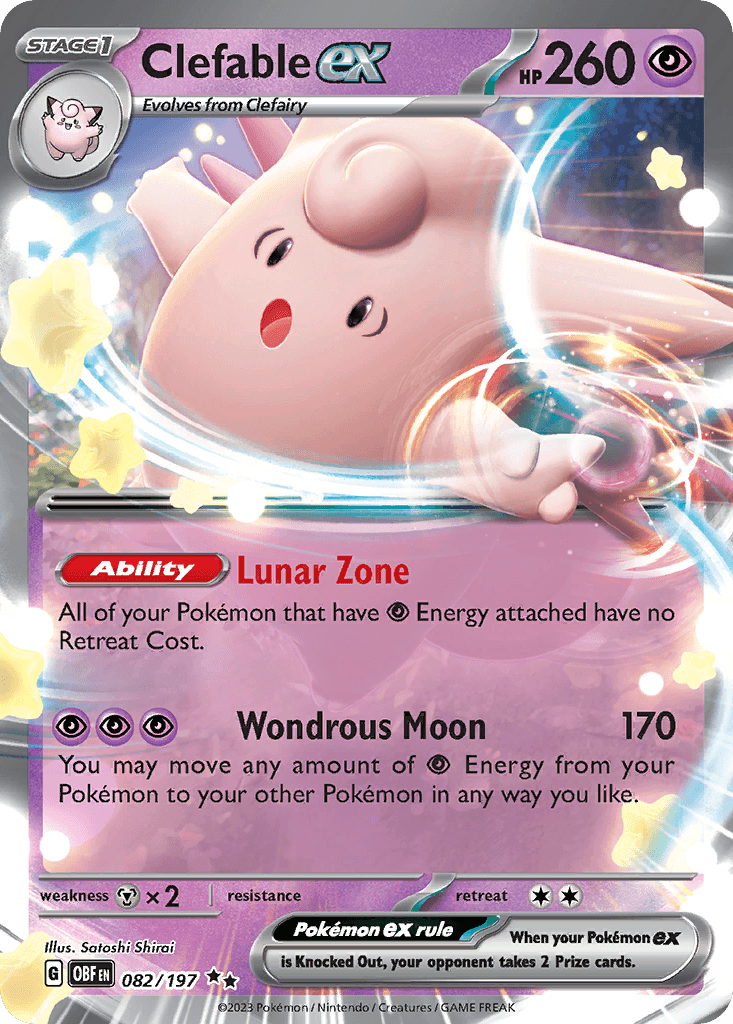 Clefable ex Obsidian Flames card