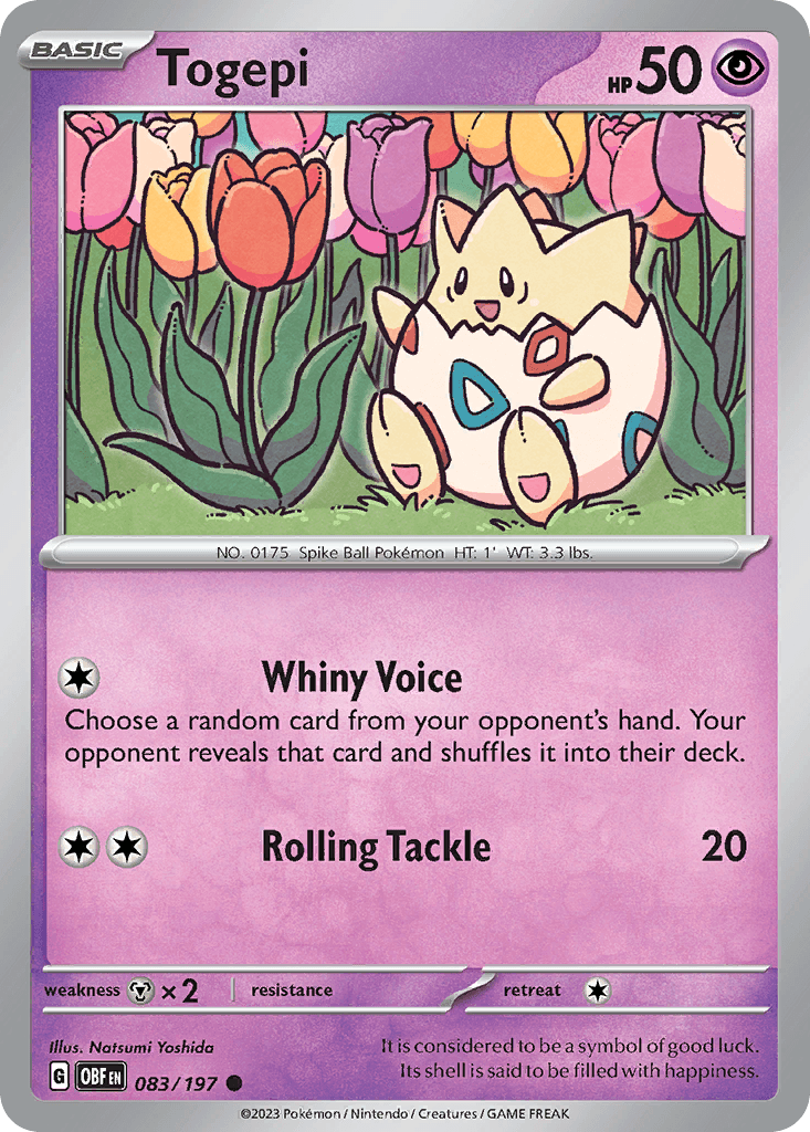 Togepi Obsidian Flames card