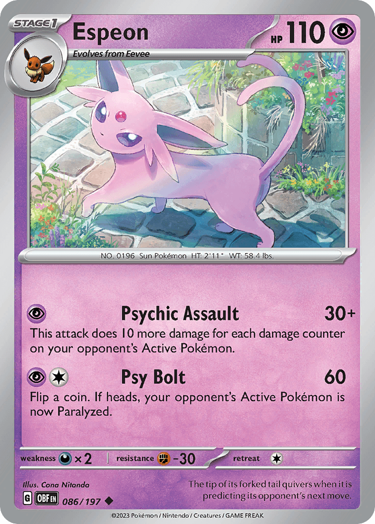 Espeon Obsidian Flames card