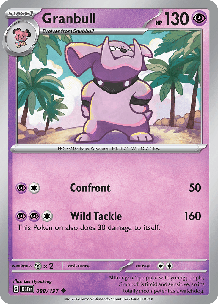 Granbull Obsidian Flames card