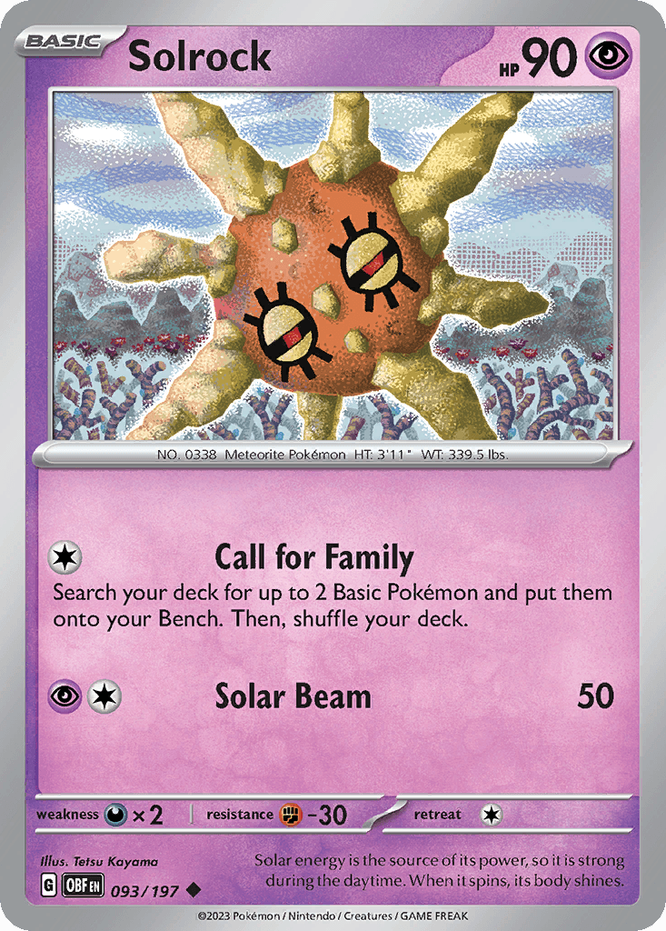 Solrock Obsidian Flames card
