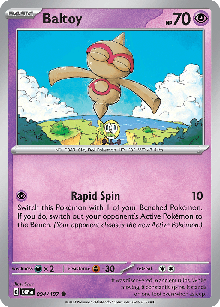 Baltoy Obsidian Flames card