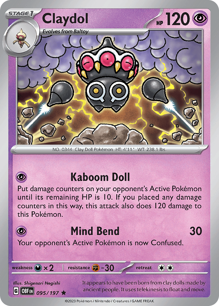 Claydol Obsidian Flames card