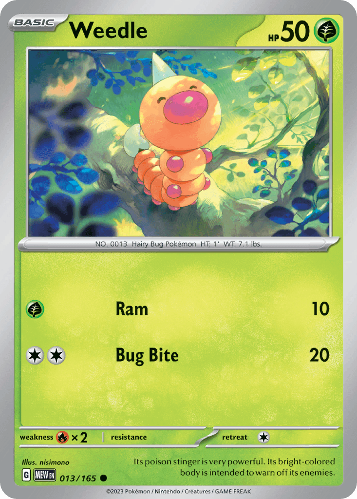 Weedle 151 card
