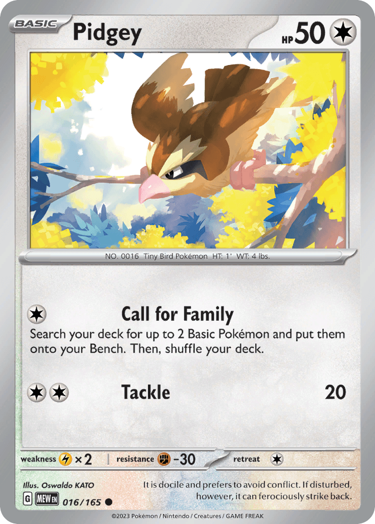 Pidgey 151 card