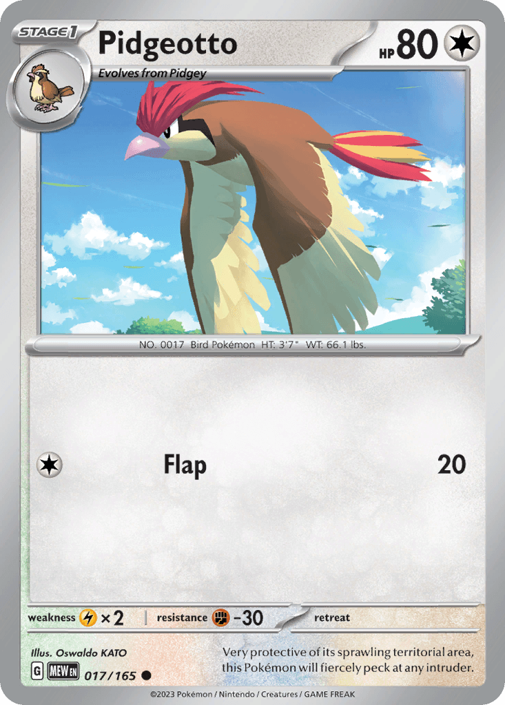 Pidgeotto 151 card