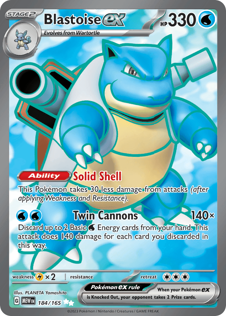 Blastoise ex 151 card