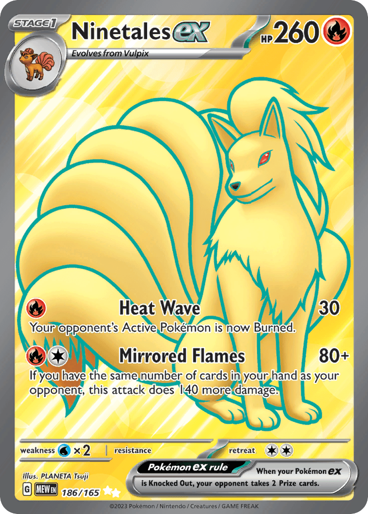 Ninetales ex 151 card