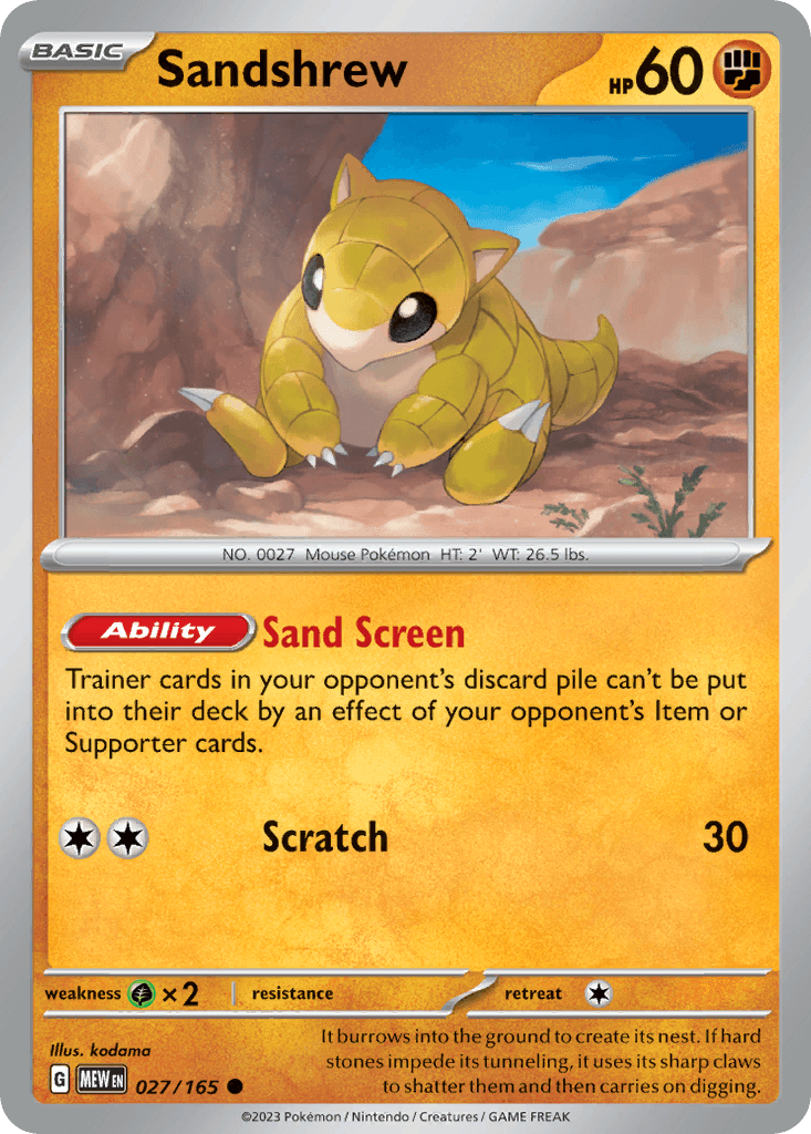 Sandshrew 151 card