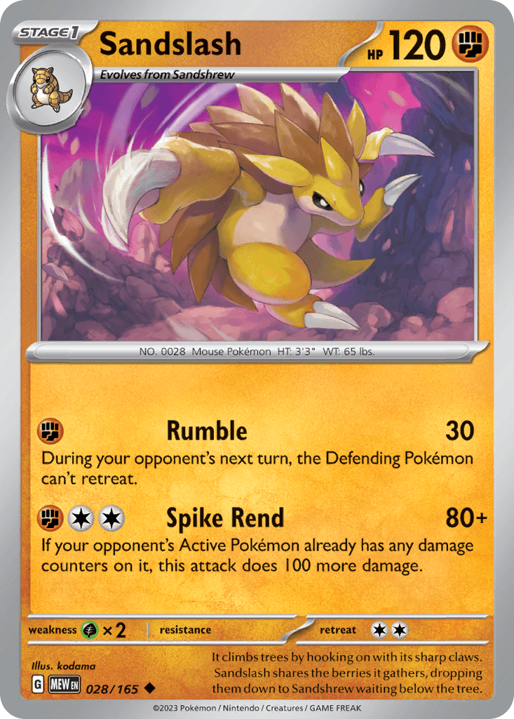 Sandslash 151 card