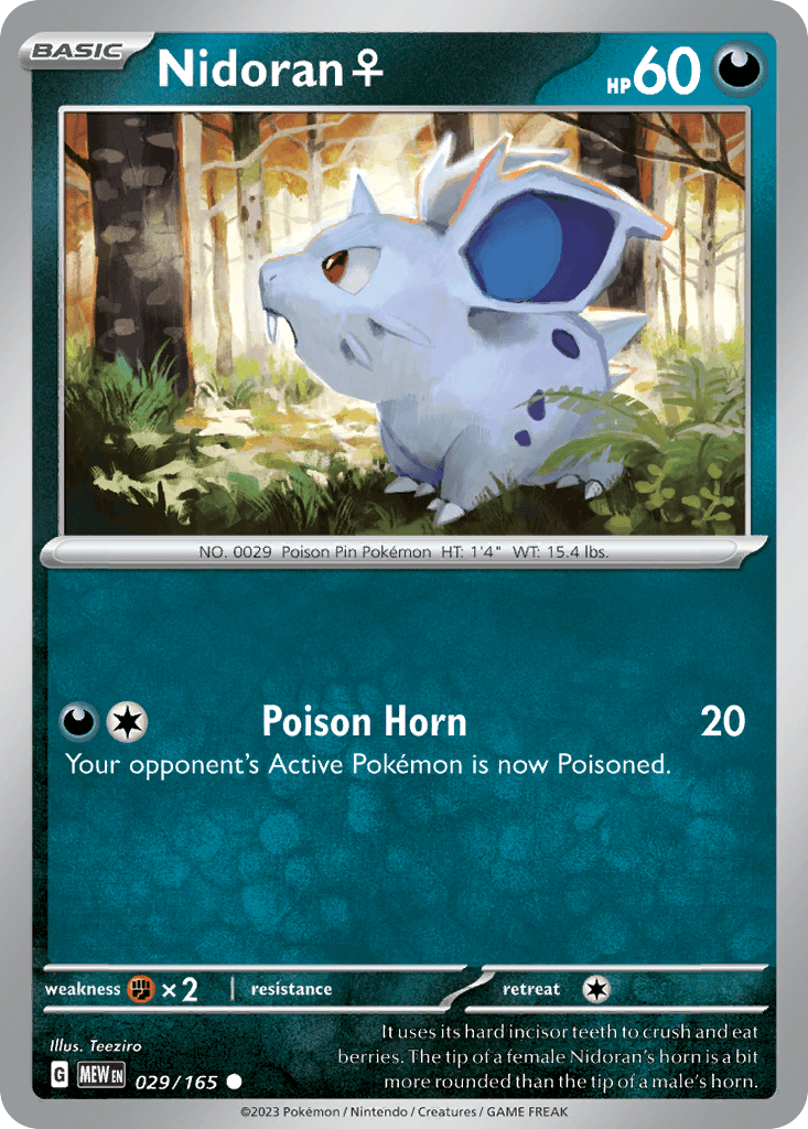 Nidoran ♀ 151 card