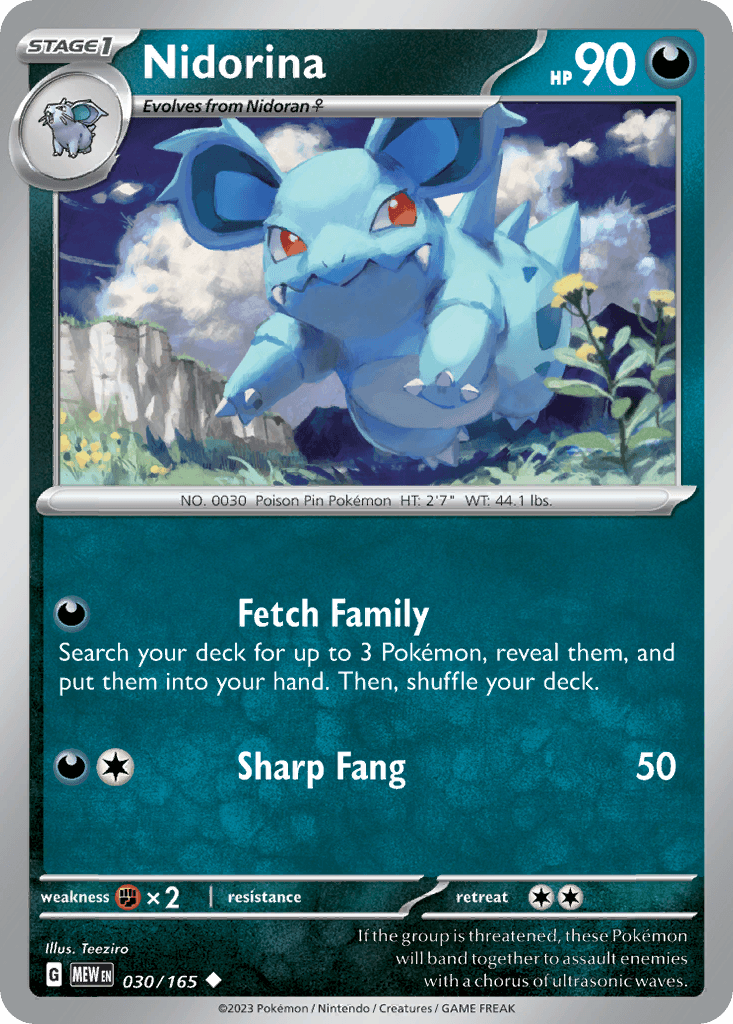 Nidorina 151 card