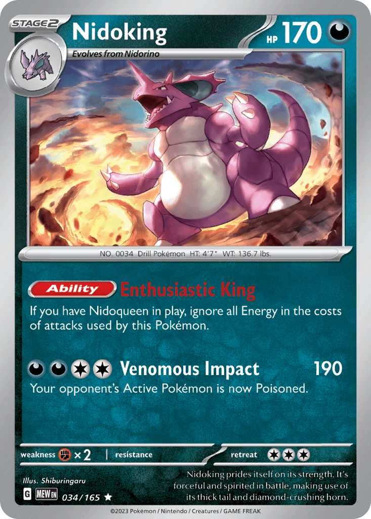 Nidoking 151 card