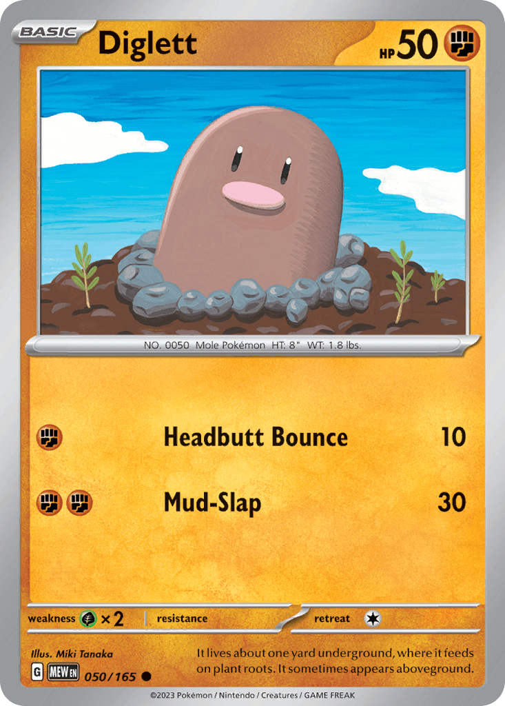 Diglett 151 card