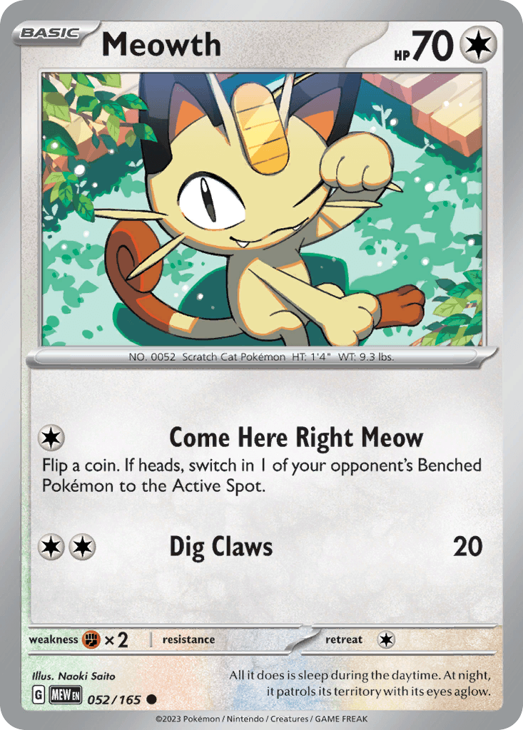 Meowth 151 card