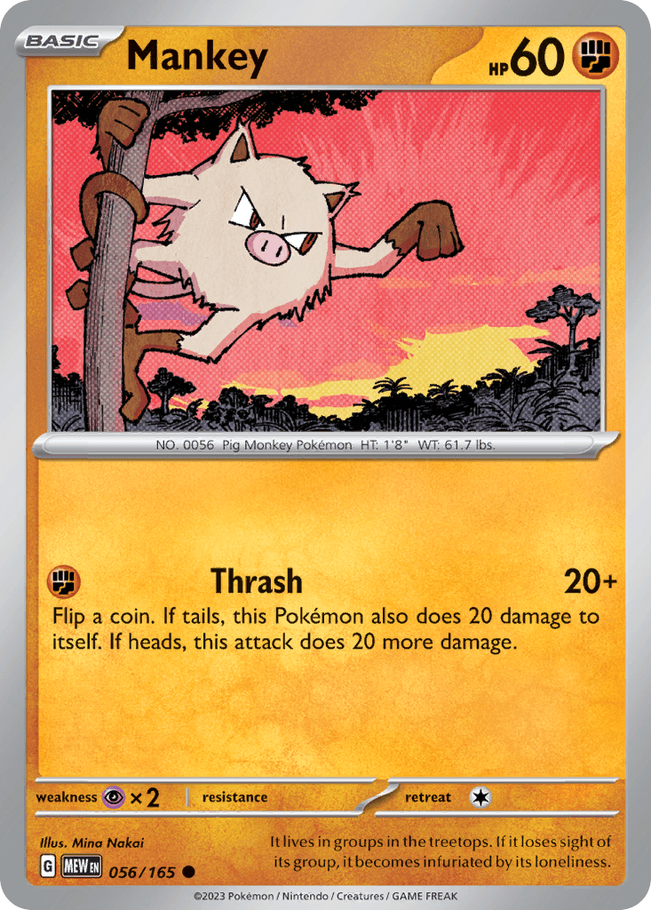 Mankey 宝可梦 card
