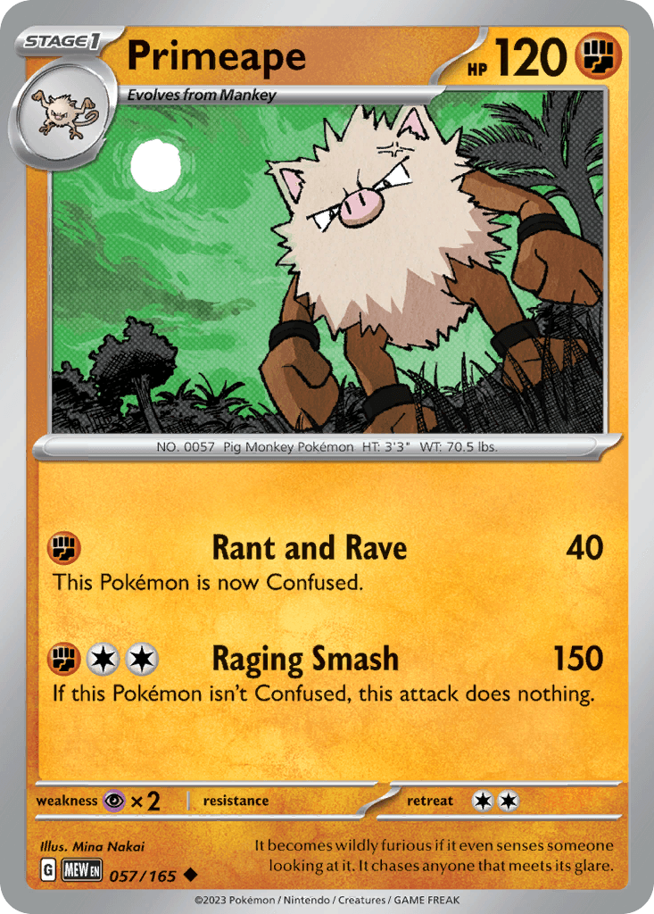 Primeape 宝可梦 card