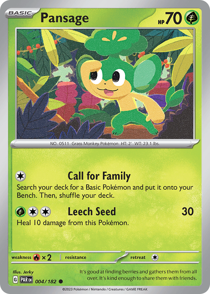 Pansage Paradox Rift card