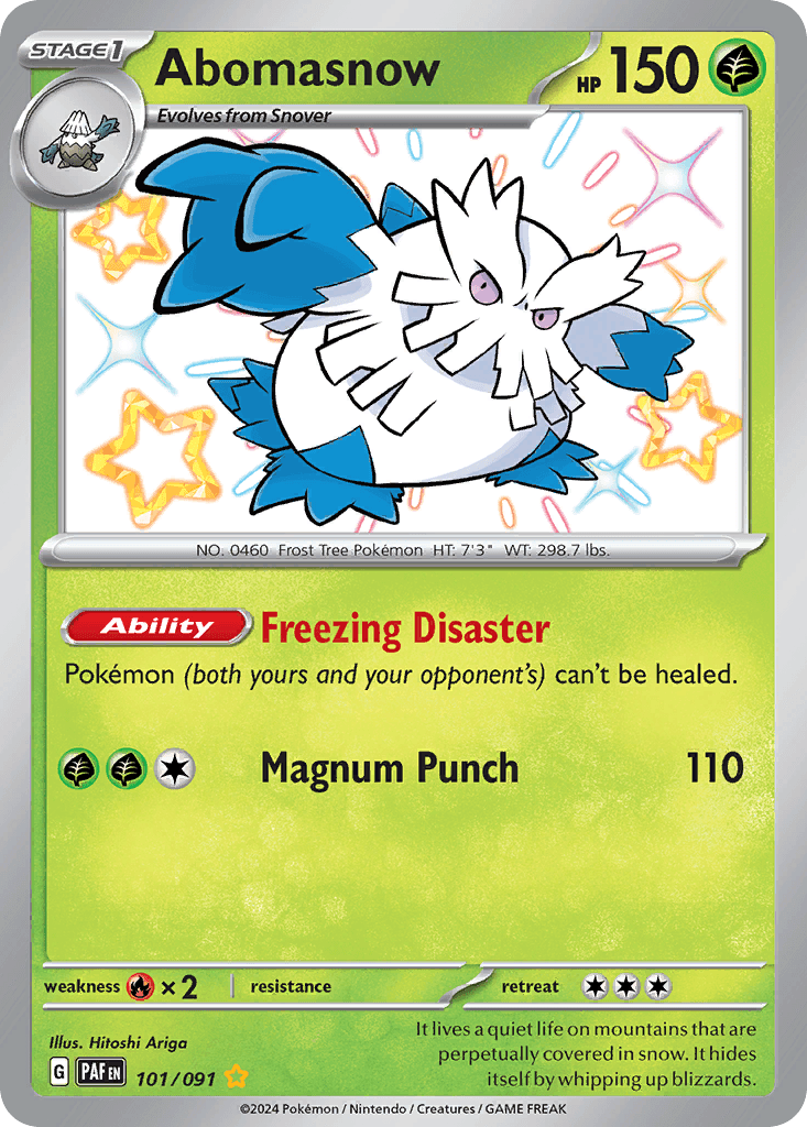 Abomasnow Paldean Fates card