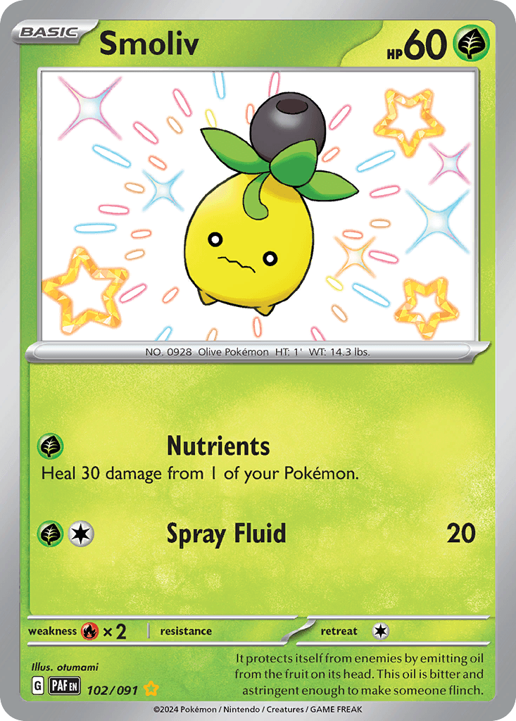 Smoliv Paldean Fates card
