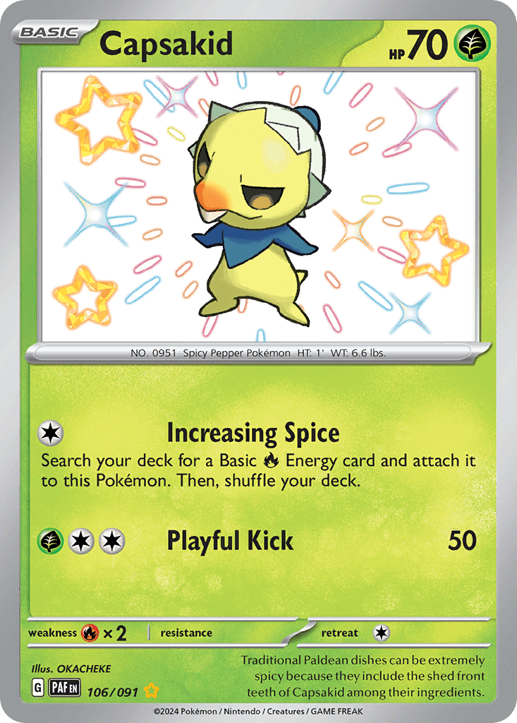 Capsakid Paldean Fates card