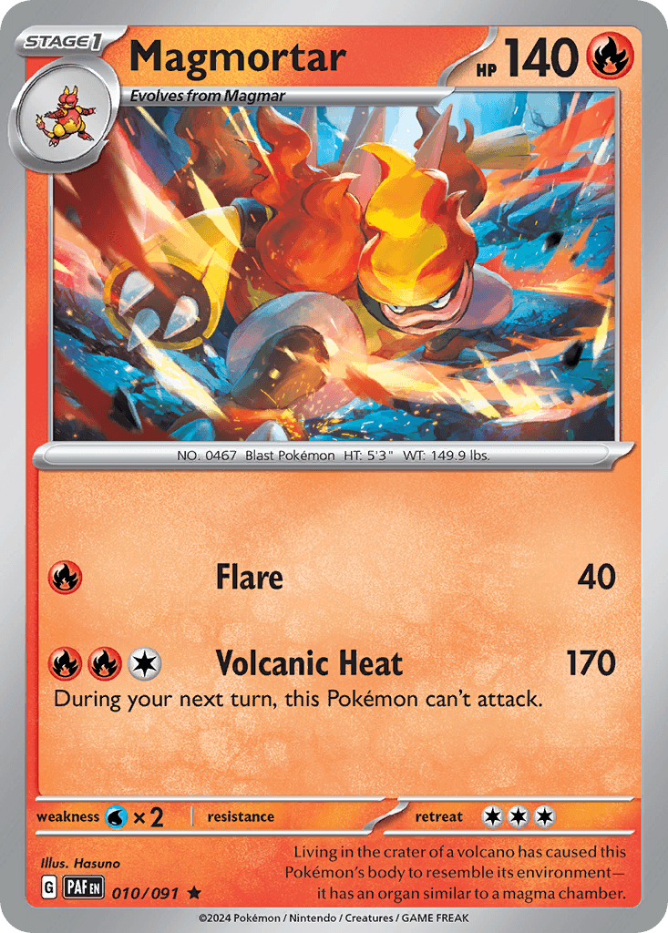 Magmortar Paldean Fates card