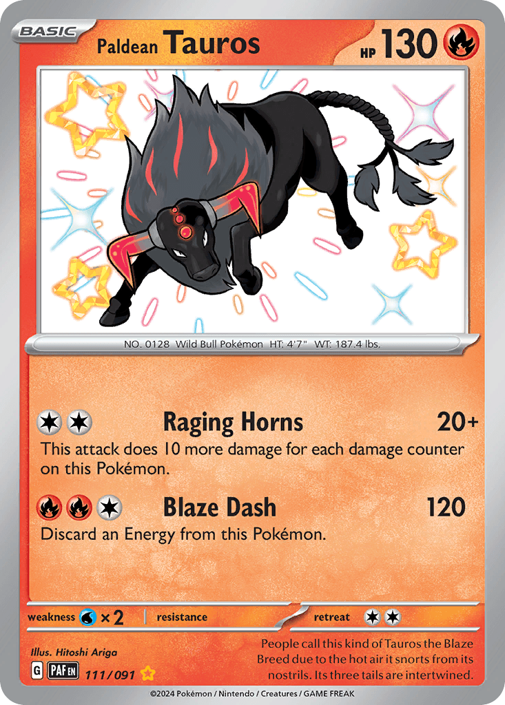 Paldean Tauros Paldean Fates card