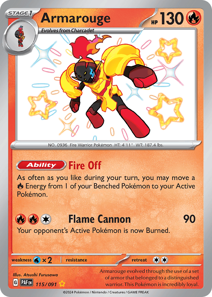 Armarouge Paldean Fates card