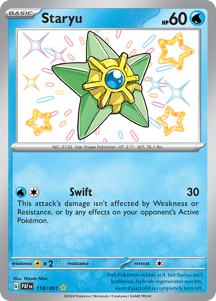 Staryu Paldean Fates card