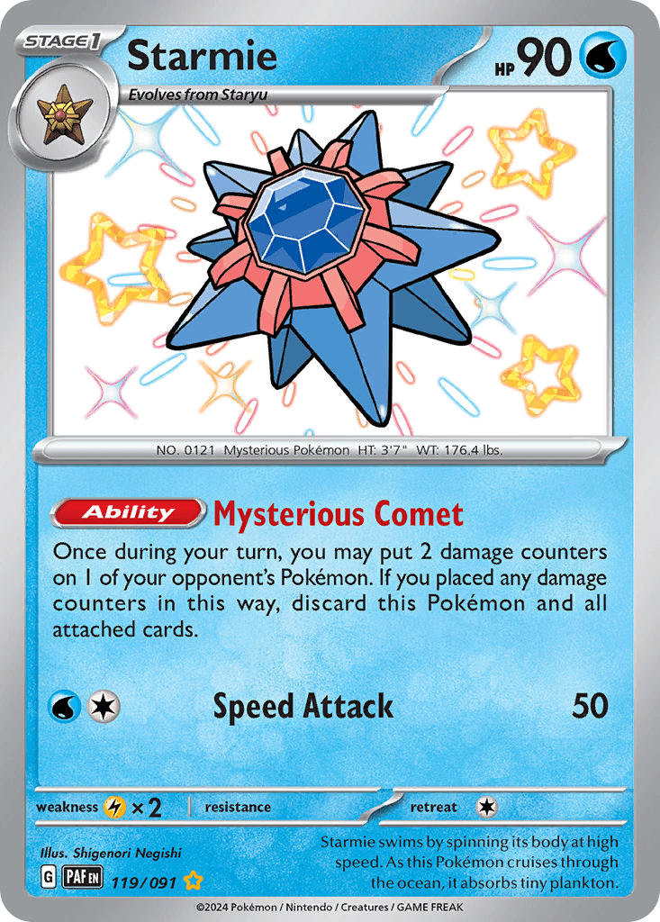 Starmie Paldean Fates card