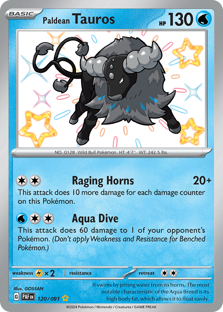 Paldean Tauros Paldean Fates card