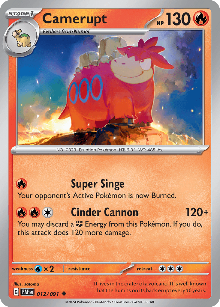 Camerupt Paldean Fates card