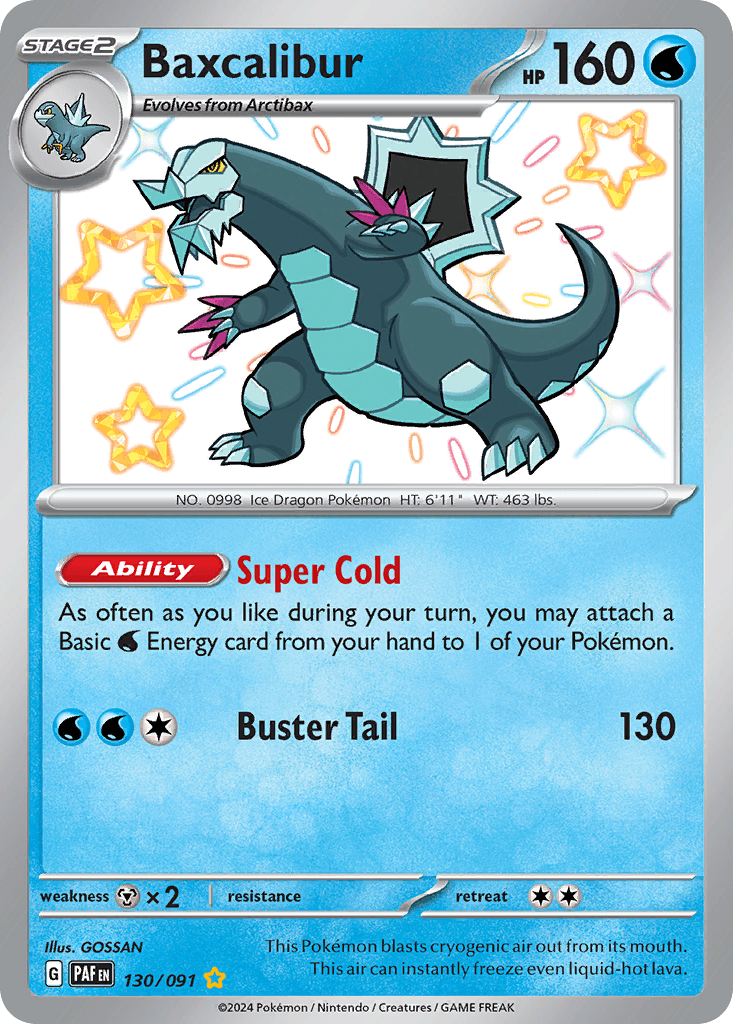 Baxcalibur Paldean Fates card