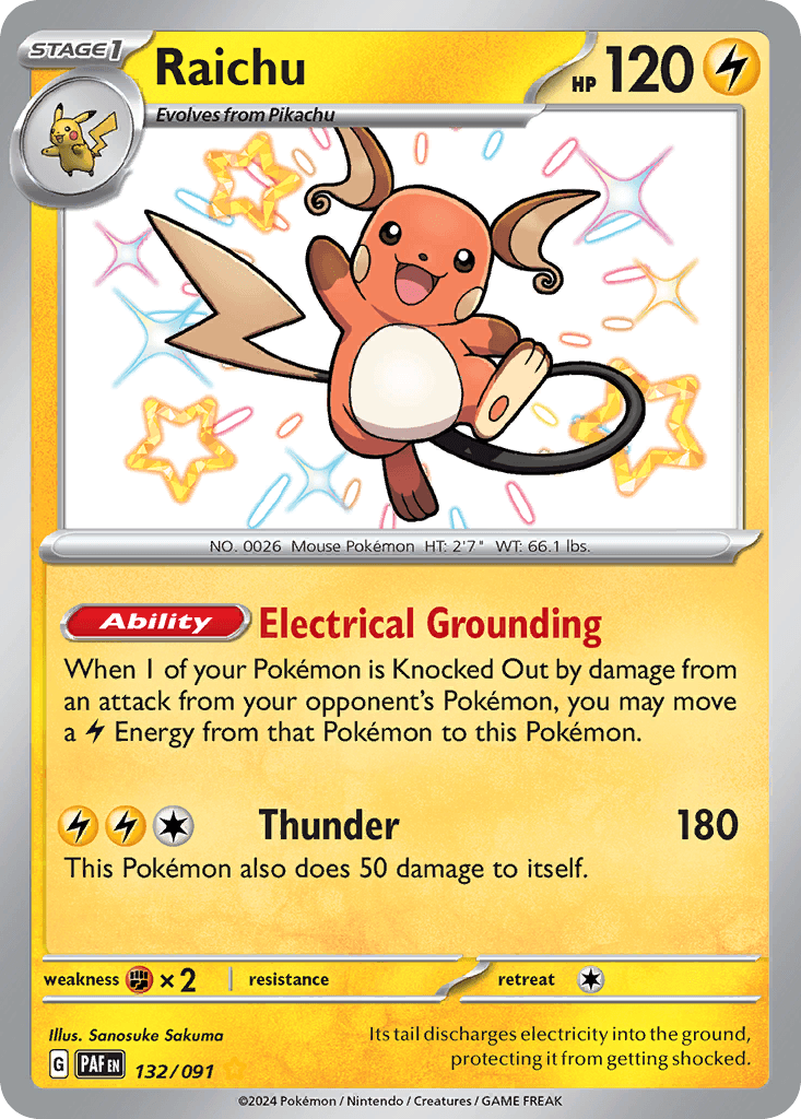 Raichu Paldean Fates card