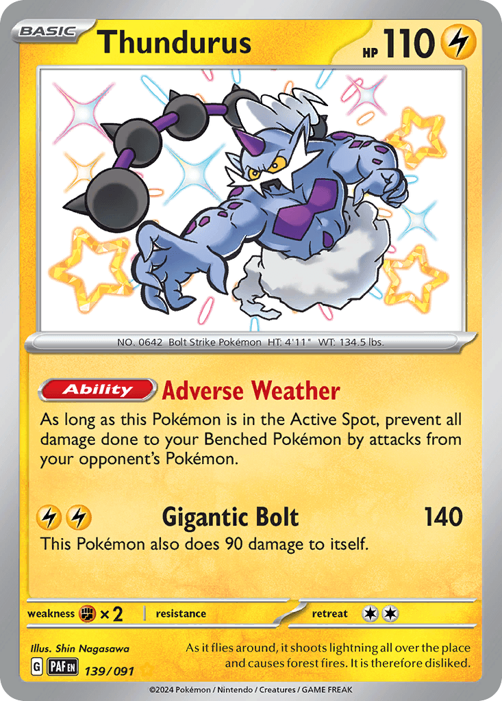 Thundurus Paldean Fates card