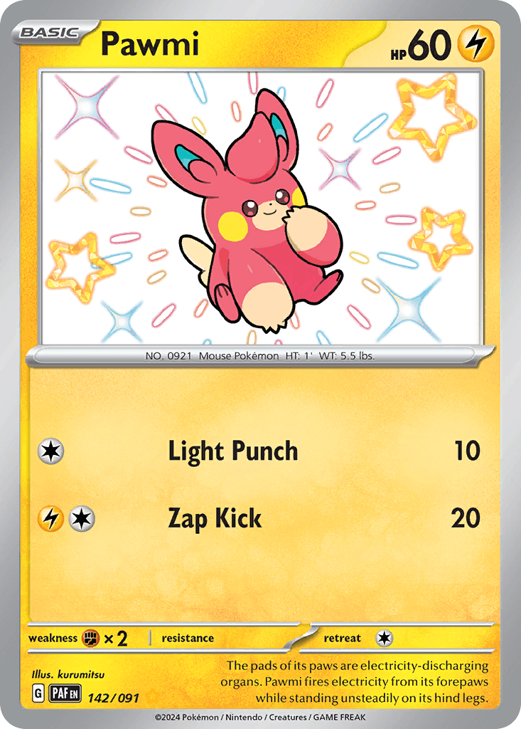 Pawmi Paldean Fates card