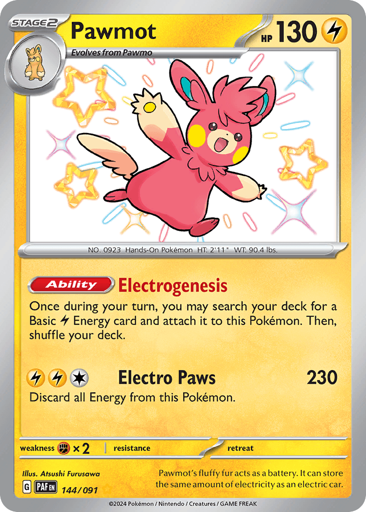 Pawmot Paldean Fates card