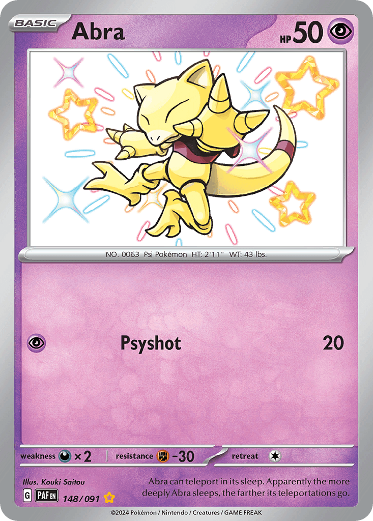 Abra Paldean Fates card