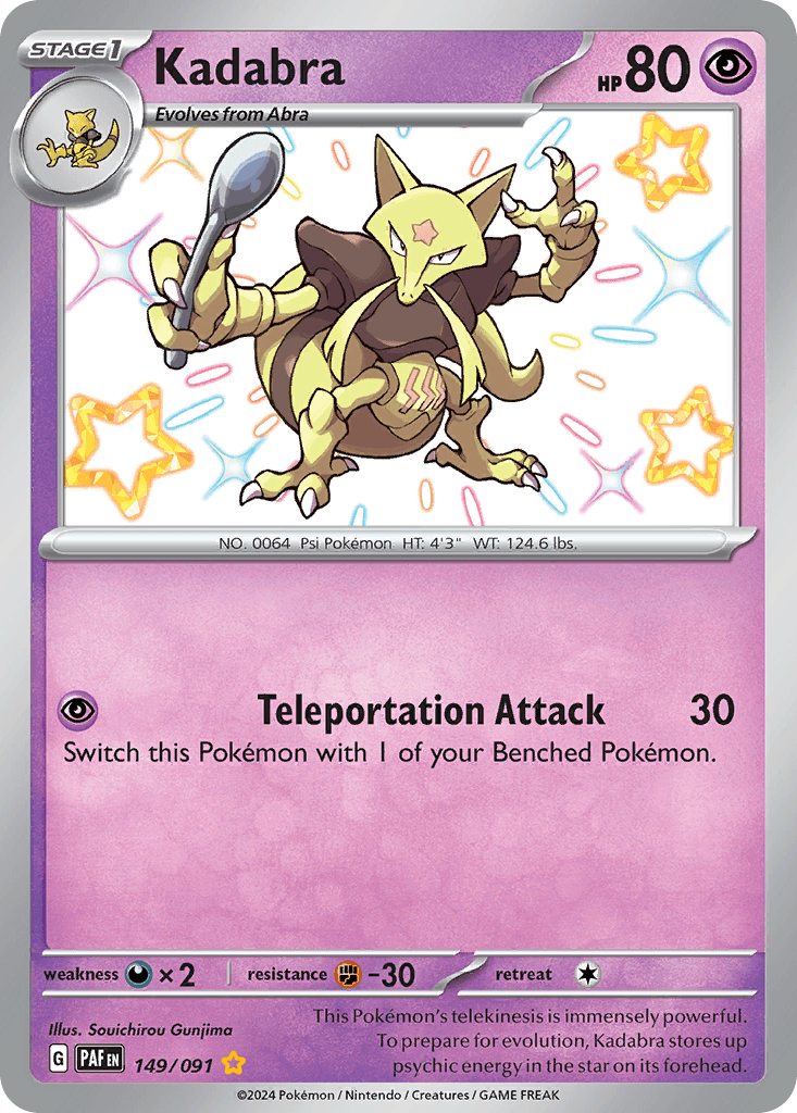 Kadabra Paldean Fates card