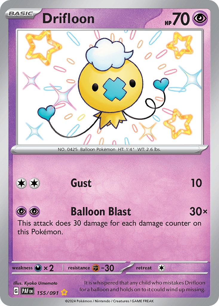 Drifloon Paldean Fates card