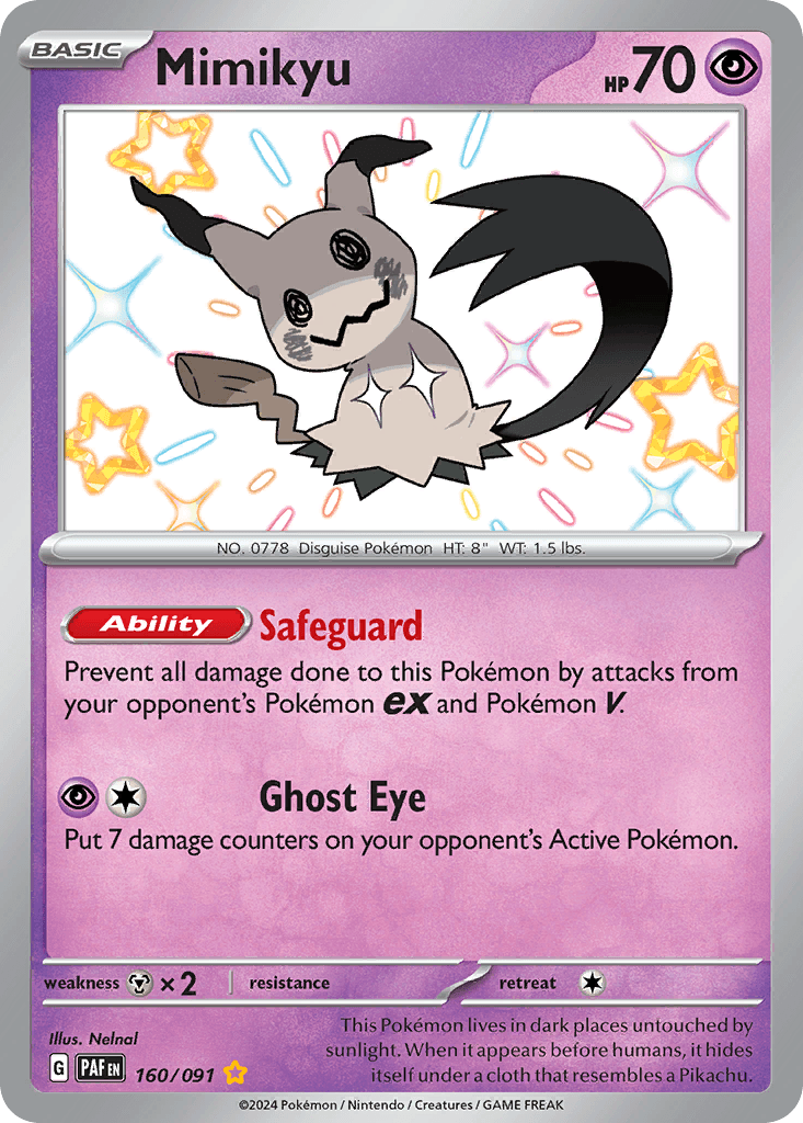 Mimikyu Paldean Fates card