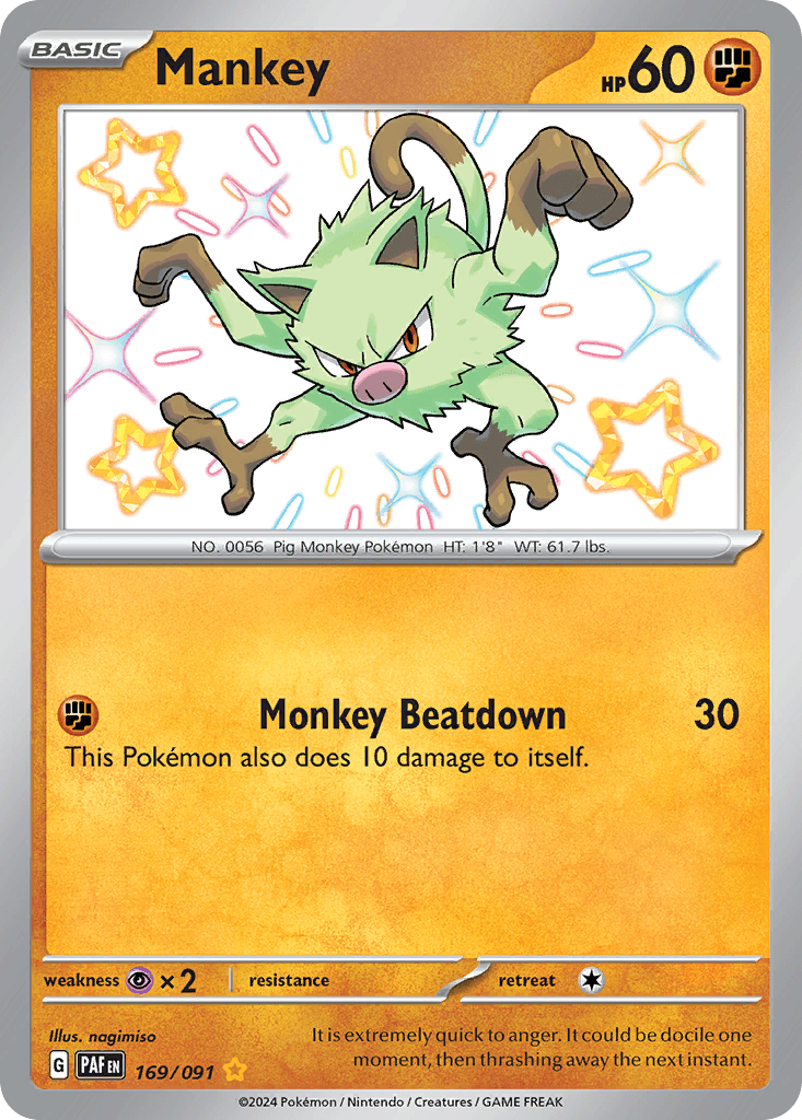 Mankey Paldean Fates card