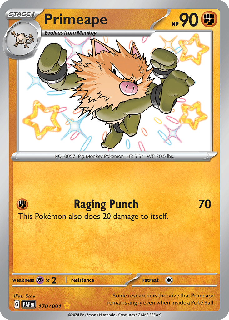 Primeape Paldean Fates card