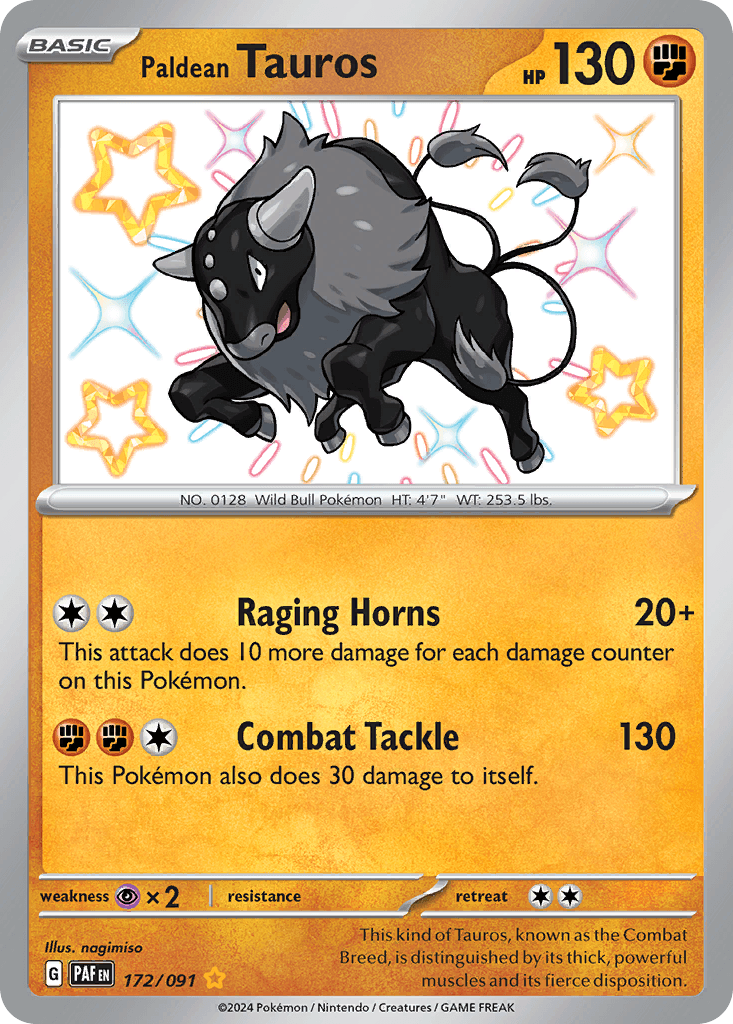 Paldean Tauros Paldean Fates card