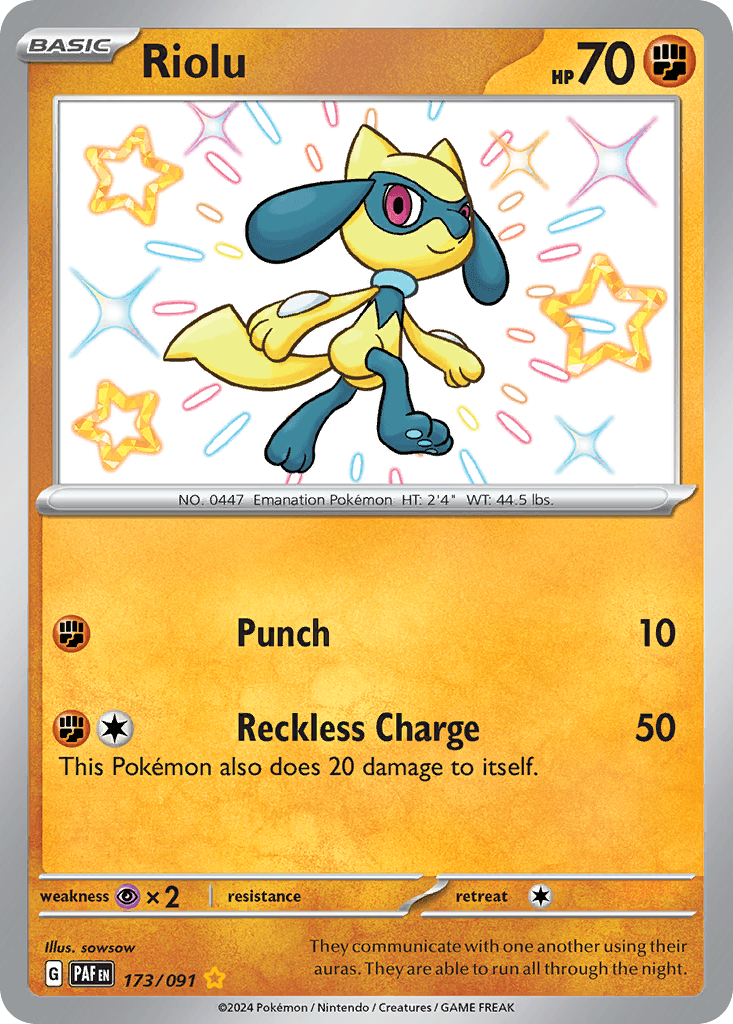 Riolu Paldean Fates card