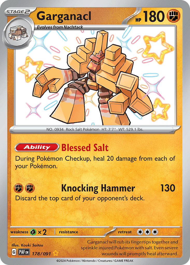 Garganacl Paldean Fates card